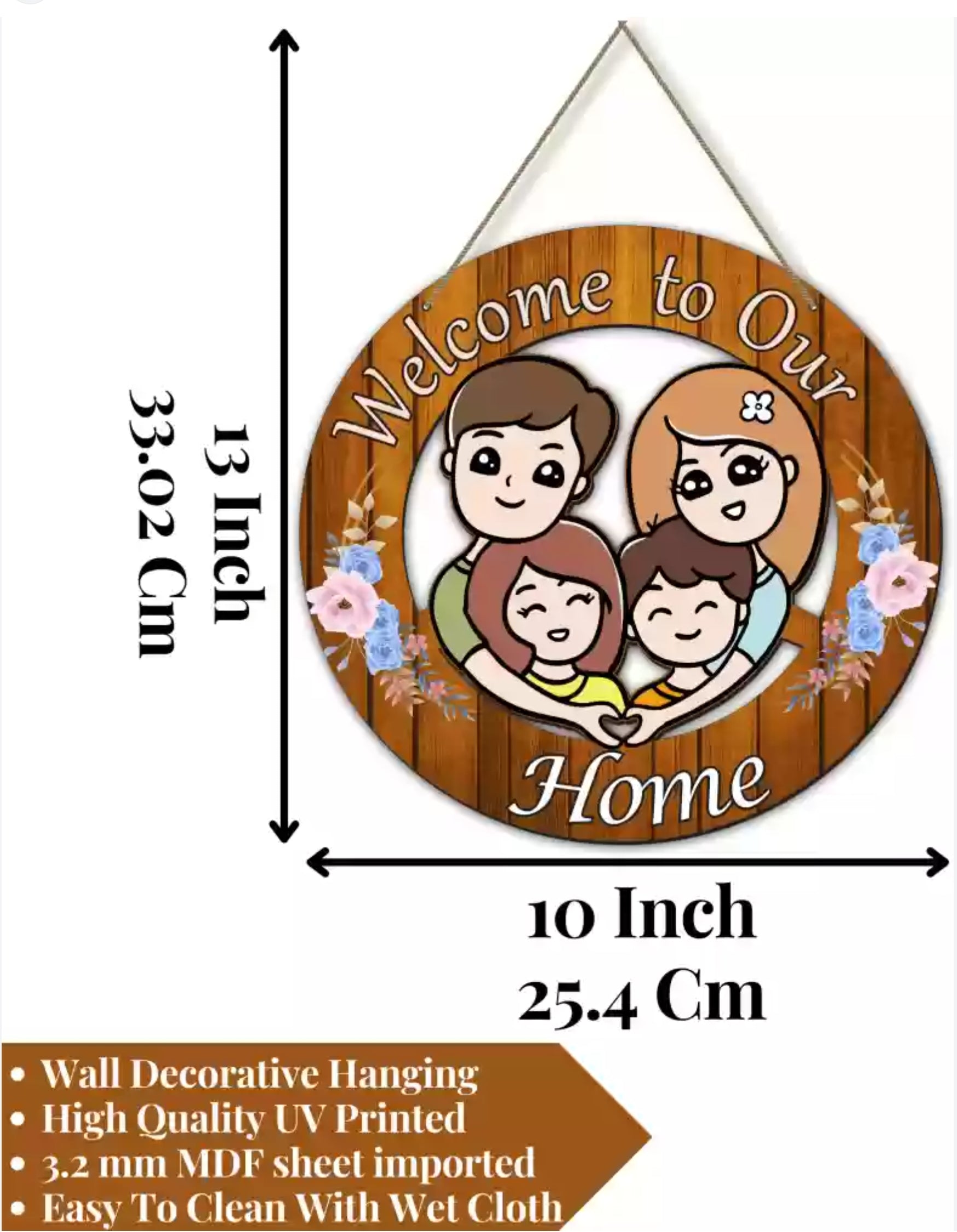 Welcome to our home | 3d wall hanging handmade uv print