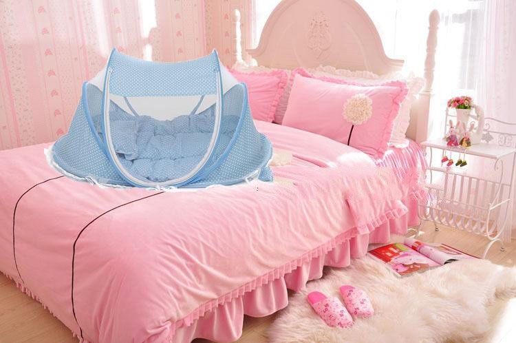 Foldable Baby Bed Net with Pillow Set