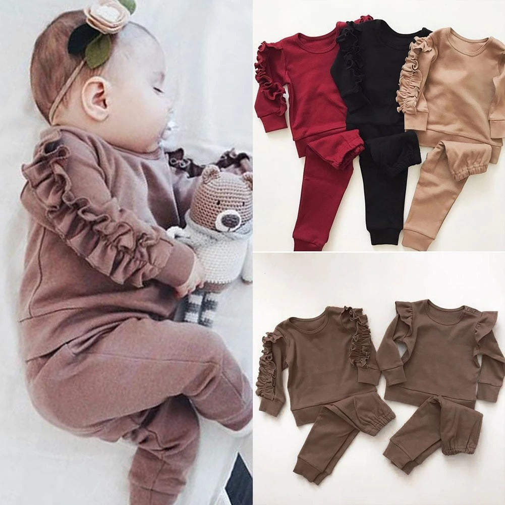 Newborn Ruffles Jumper Outfit Set: Fall Clothes