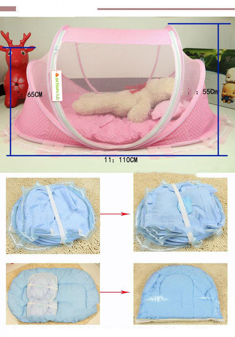 Foldable Baby Bed Net with Pillow Set